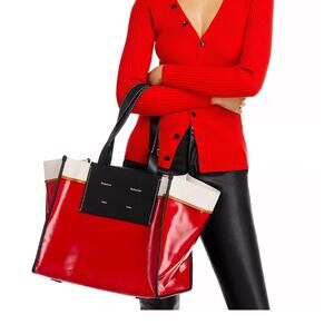 Proenza Schouler Morris XL Red Coated Canvas Tote Bag